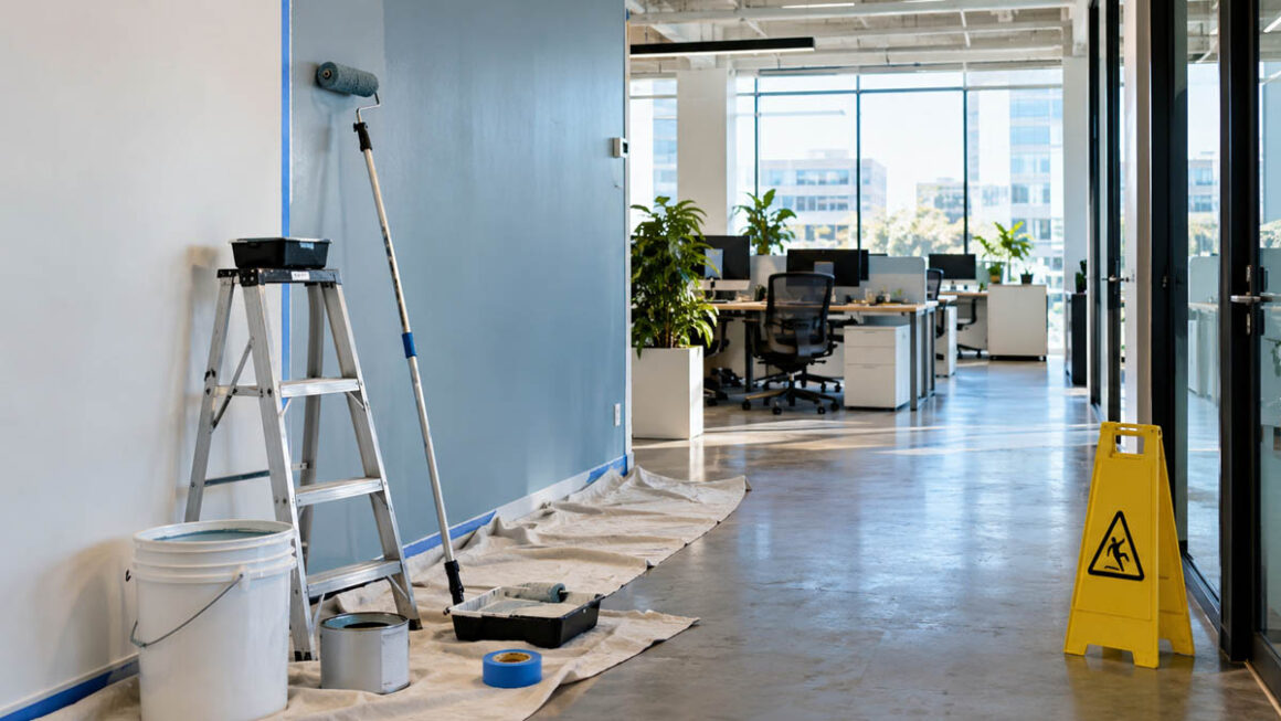 commercial painting in active workplaces guide to safety, low voc materials, and minimal disruption