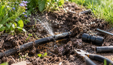 how to repair a leaking irrigation line