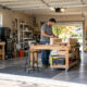 the two car garage is quietly becoming a workshop